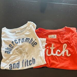 Abercrombie & Fitch Kids Two-Pack Graphic Tees - White & Orange